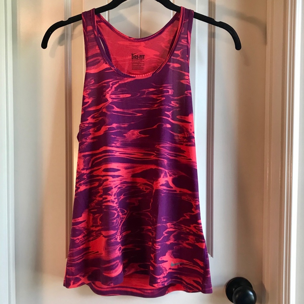 NIKE Dri-Fit Active Pink/Purple Swirl Tank Top